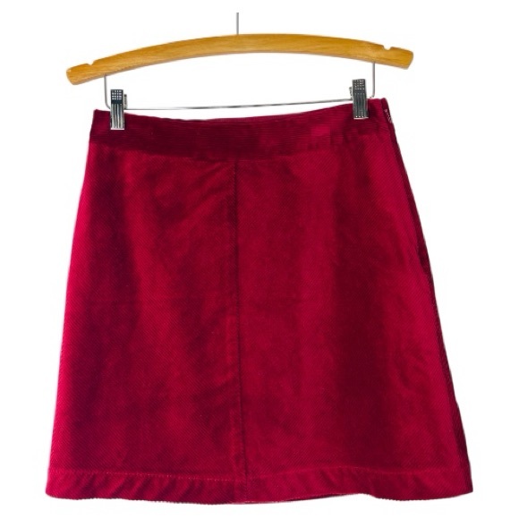 LOFT Dresses & Skirts - Loft red corduroy preppy office academia skirt 2